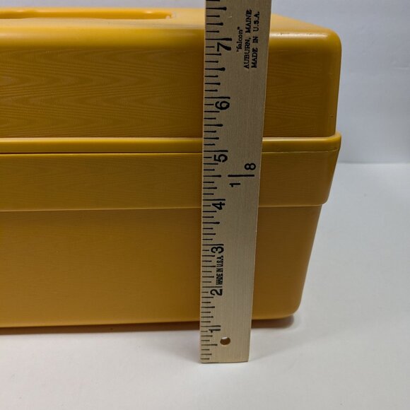 Vintage Wilson Wil-Hold Sewing Box Chest Card File Recipe Yellow Hard Plastic - Picture 13 of 16